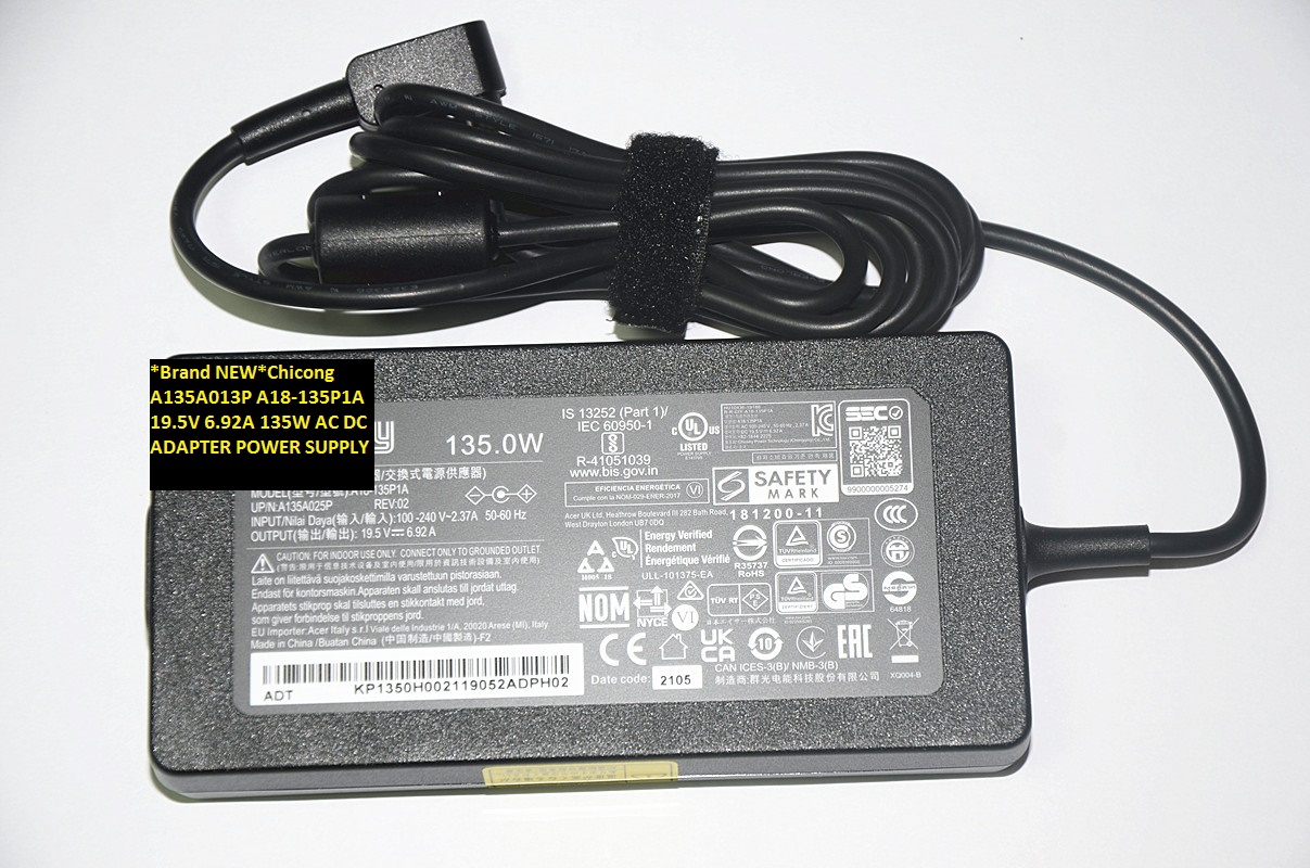 *Brand NEW*19.5V 6.92A Chicong A18-135P1A A135A013P 135W AC DC ADAPTER POWER SUPPLY